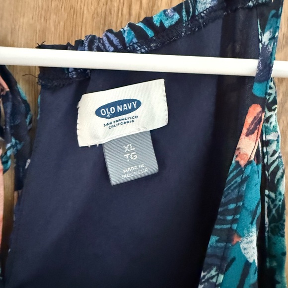 Old Navy Maxi dress with Blue and Pink Floral Pattern - Picture 2 of 3